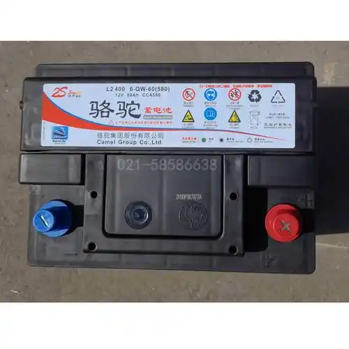 camel骆驼l2400汽车启动型电瓶12v60ah维护蓄电池6-qw-60汽车电瓶